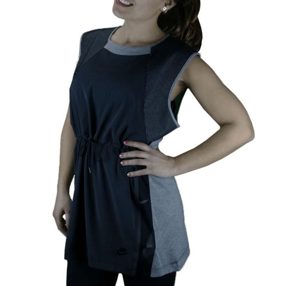 NEW Women's Small NIKE Bonded Sleeveless Tank Top Shirt Black/Gray 726017-091 - Picture 5 of 5